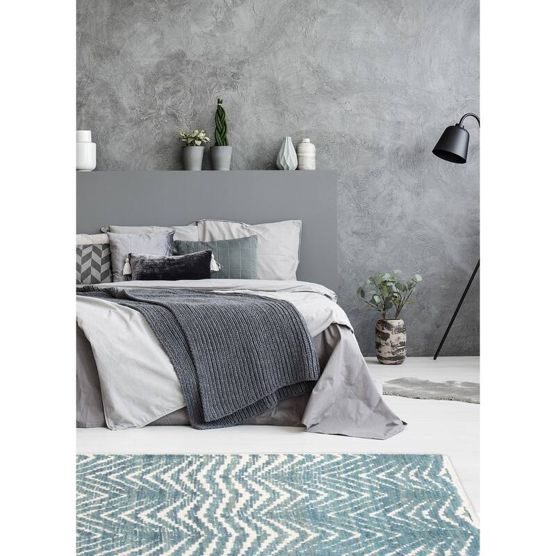 ECARPETGALLERY Hand-knotted Tangier Teal Wool Rug - 2'11 x 4'11