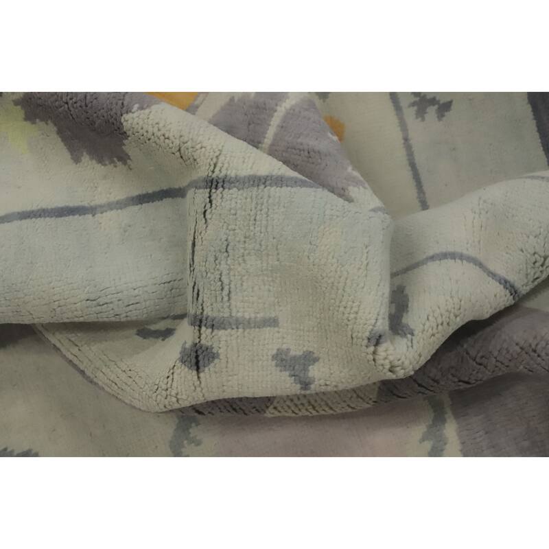 Geometric Gabbeh Vegetable Dye Area Rug Handmade Wool Carpet - 8' 4'' X 5' 11''