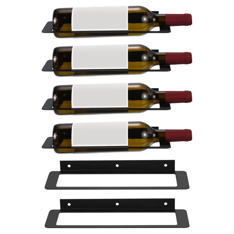 6 Pcs Iron Wall Mounted Wine Rack Creative Bottle Holder for Home Bar