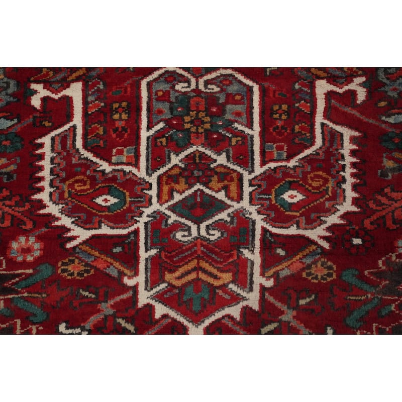Hand Knotted Oriental 100% Wool Carpet Traditional Medallion Red Heriz Area Rug - 13' 6'' X 9' 3''