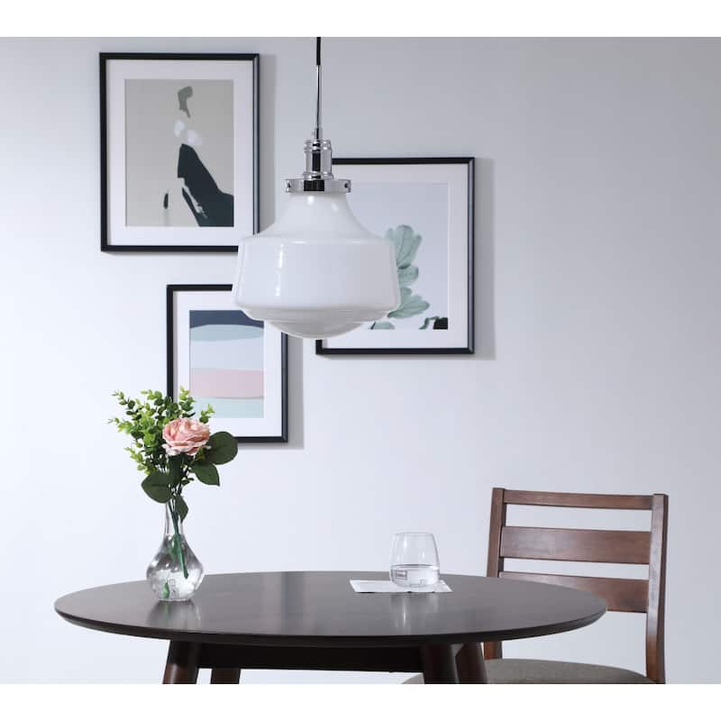 Klyli 11-inch 1-light Frosted Glass Hanging Pendant