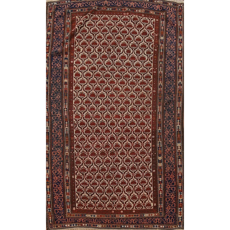 Pre-1900 Antique Vegetable Dye Shirvan Persian Wool Carpet - 4'10" x 8'7"