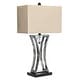 preview thumbnail 1 of 3, Lalia Home 27.5" Modern Elegance Table Lamp with Chrome Finish and Crystal Accent, for Living Room, Office, Bedroom, Chrome Chrome