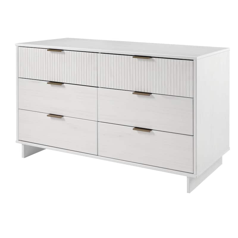 Manhattan Comfort 3-Piece Granville Modern Solid Wood Narrow Chest Dresser Nightstand Set.