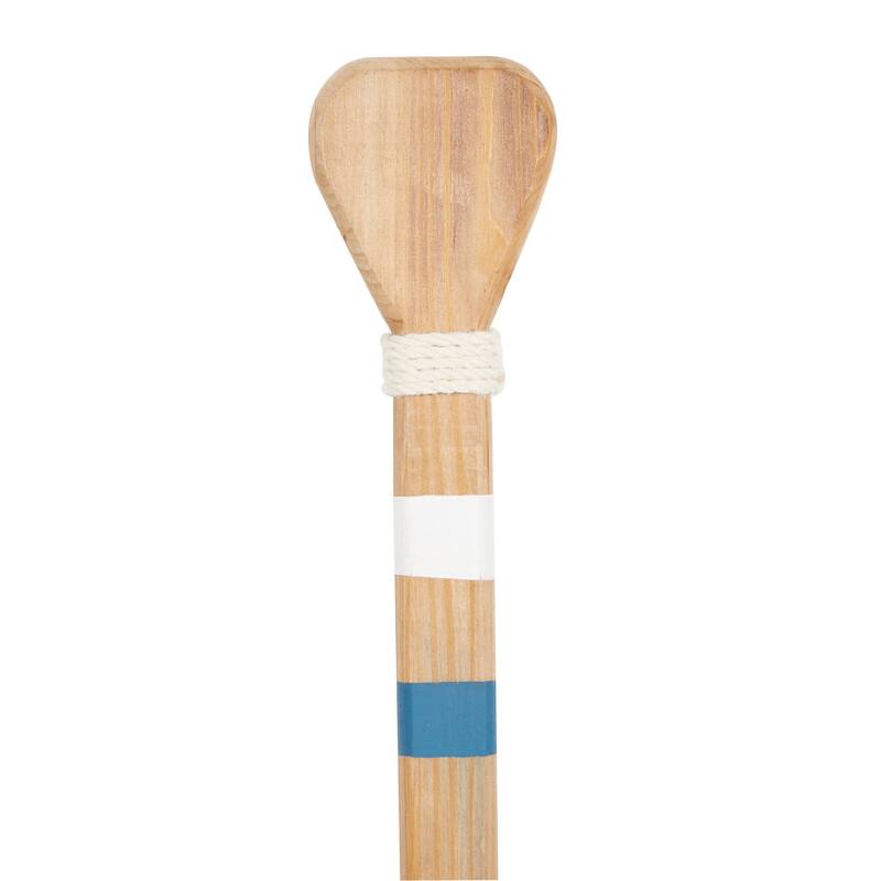 Wood Paddle Novelty Canoe Oar Home Wall Decor with Arrow Design and Rope Detail - White or Blue - Roche River Decor