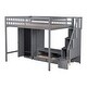 preview thumbnail 8 of 26, Full Size Loft Bed with Wardrobe,Storage Table and Storage Staircase