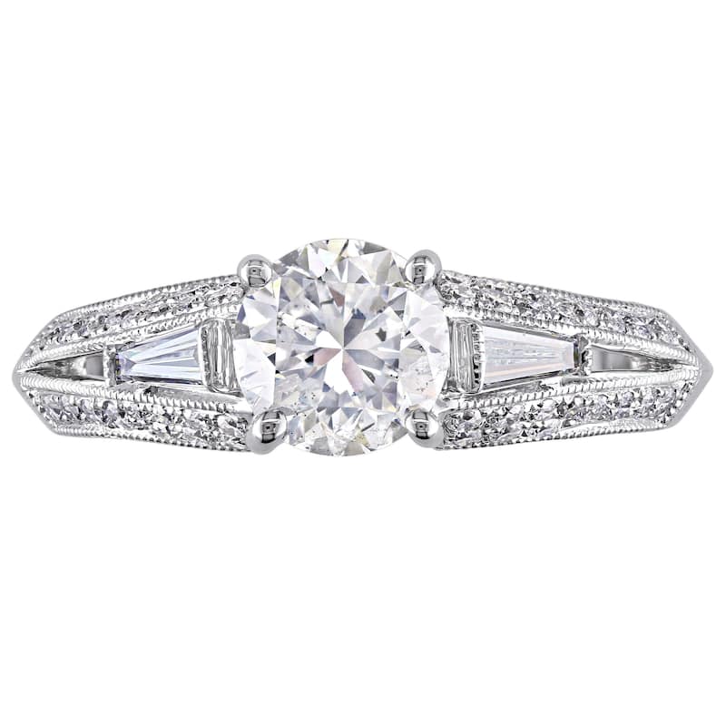 Miadora Signature Collection 14k White Gold 1 1/2ct TDW Taper Baguette Diamond Ring