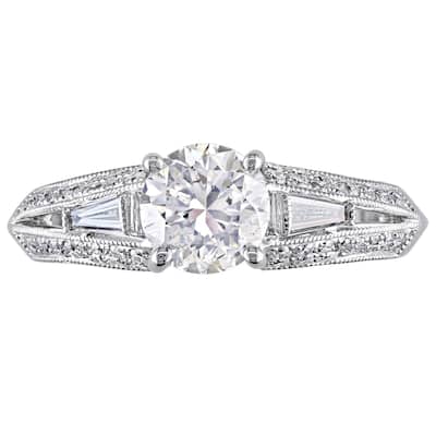 Miadora Signature Collection 14k White Gold 1 1/2ct TDW Taper Baguette Diamond Ring
