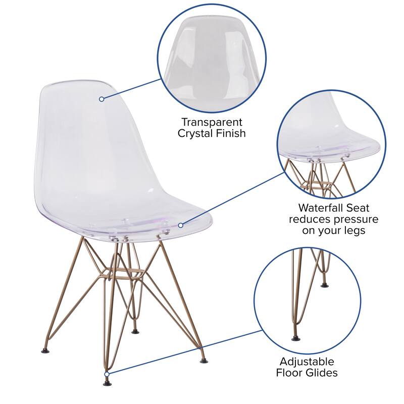 Chair with Gold Metal Base - Hospitality Seating - Accent and Side Chair