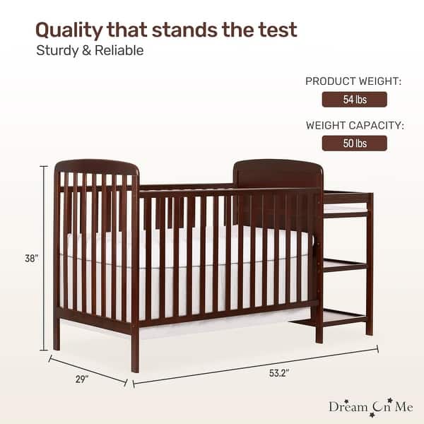 Dream On Me, Anna 4 in 1 Full Size Crib and Changing Table Combo