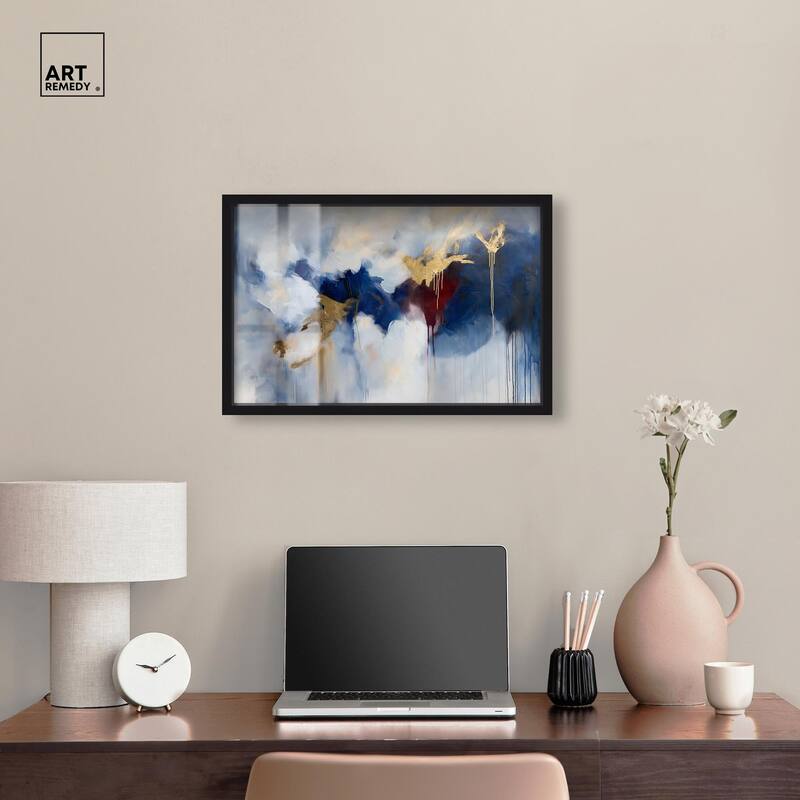 Eclipse of Gold and Blue Shadowbox by Art Remedy
