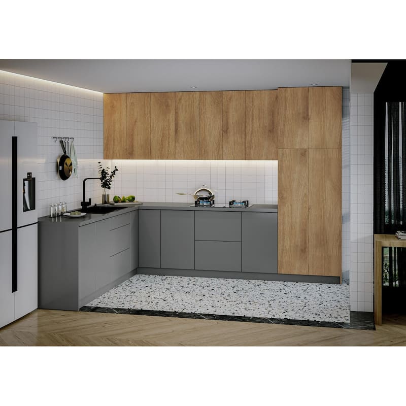 Kitchen Harmony Collection Gray & Black Color Base Size 8x10Ft Wide - 126x96
