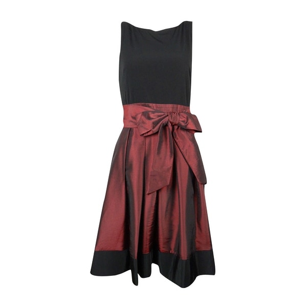 S.L. Fashions Women's Sleeveless Wrap Belt A-Line Cocktail Dress