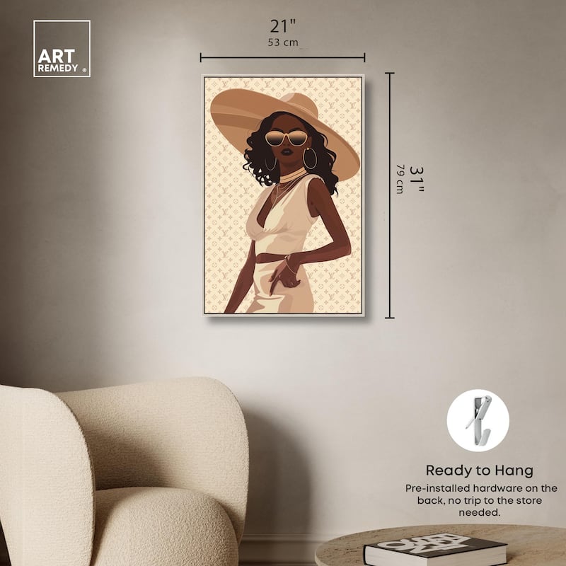 Stylish Gal in Tans Canvas by Art Remedy