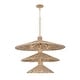 preview thumbnail 3 of 10, Varaluz Hilton Head 15-Light 3-Tier Pendant - French Gold/Natural Seagrass