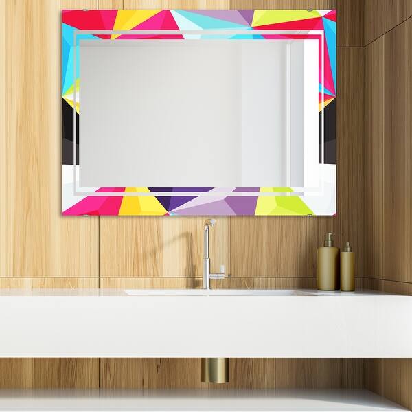 Designart 'Capricious Colorfields 4' Glam Mirror - Modern Vanity ...