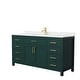 preview thumbnail 43 of 48, Beckett 66 Inch Single Vanity, Cultured Marble Top Green, Gold Trim, Carrara Cultured Marble Top