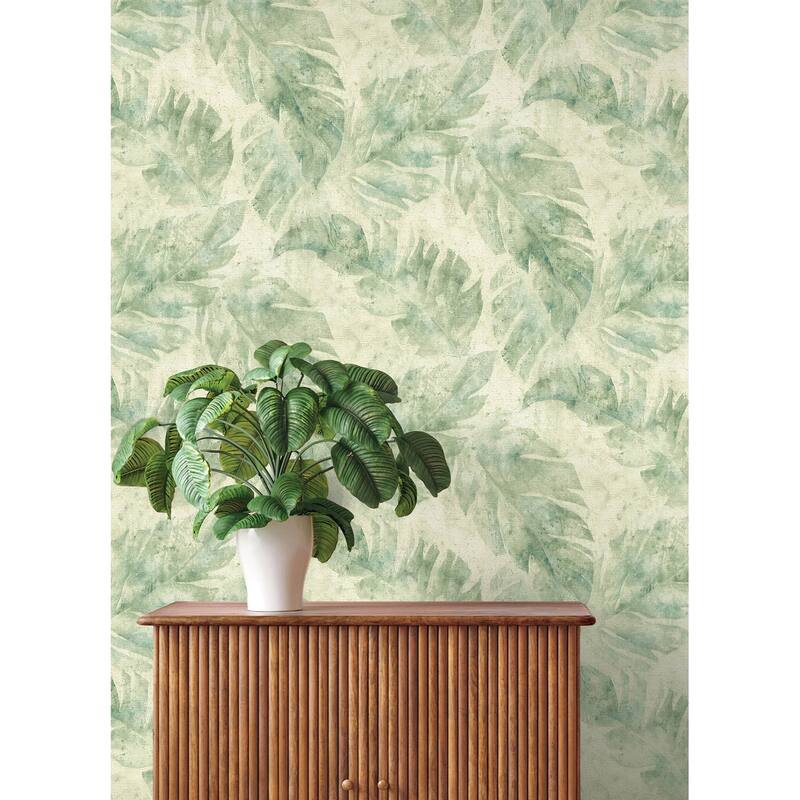 A-Street Prints Sanne Green Palm Wallpaper