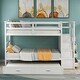 preview thumbnail 2 of 25, Solid Pine Twin over Twin Bunk Bed with Trundle & Staircase & Storage Drawers