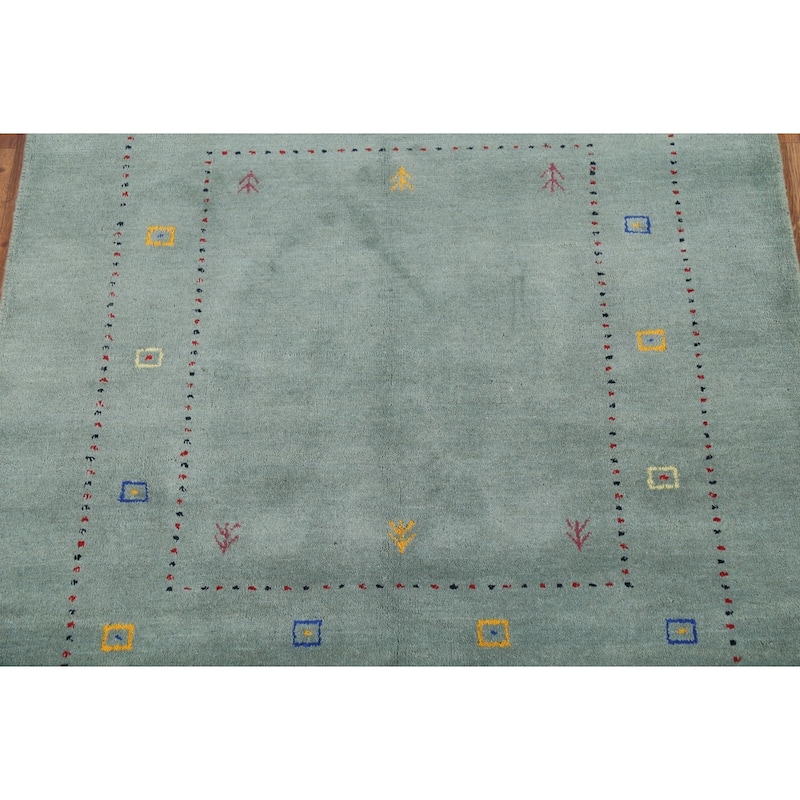 Gabbeh Oriental Accent Rug Hand-Knotted Wool Carpet - 3'11"x 5'8"