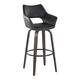 Option Black Faux Leather/Walnut Glazed Wood