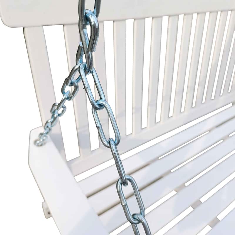 Armrest Wood Bench Swing with Hanging Chains