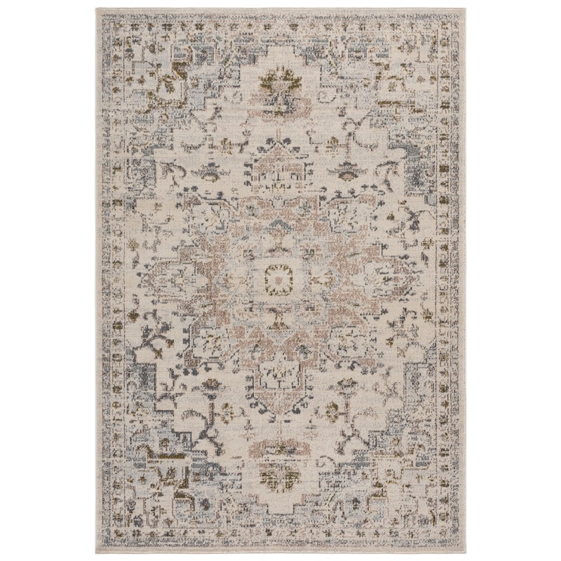 SAFAVIEH Madison Katelijne Boho Medallion Distressed Rug - 4' x 6' - Ivory/Grey Gold