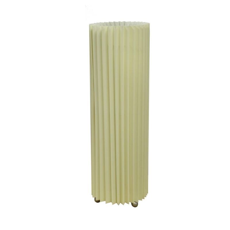 Off White Metal Small Bedside Lamp with Linen Fabric Drum Shade - 5.25” x 5.25” x 16.5” (D x W x H) - Off White