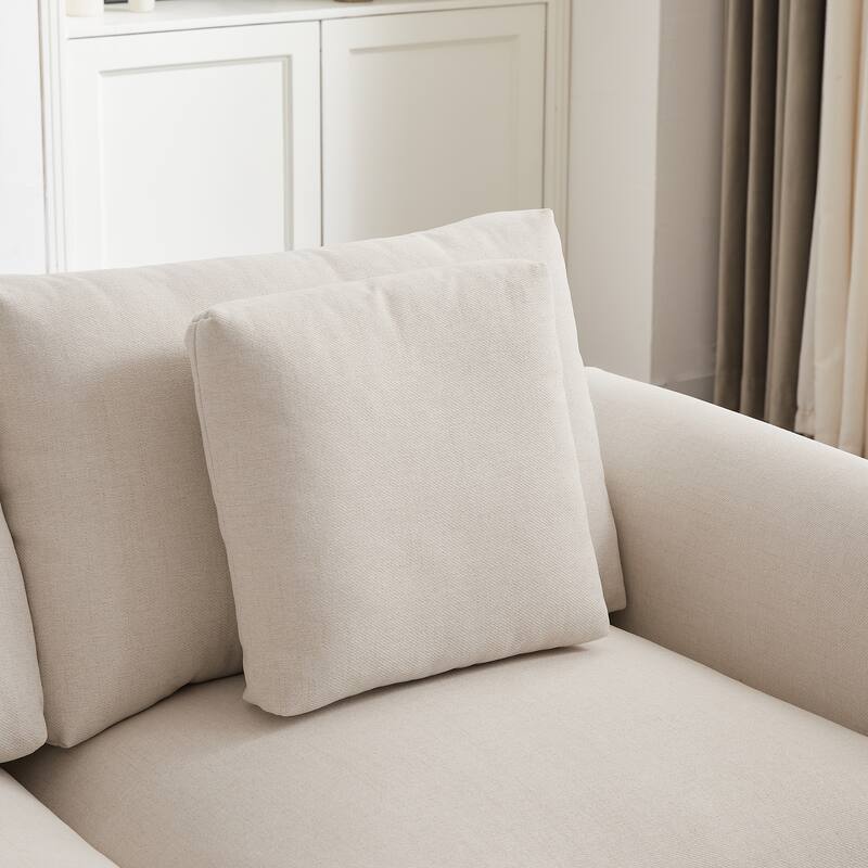 102.2" Fabric L-Shaped Modular Sleeper Sectional Sofa with Ottoman