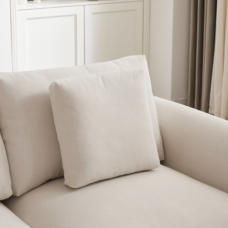 102.2Inch L Shaped Sectional Sofa Couch with Ottoman and Three Pillows