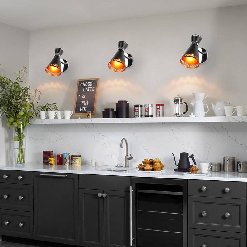 Mid-Century Modern 1-Light Adjustable Head Hourglass Wall Sconce