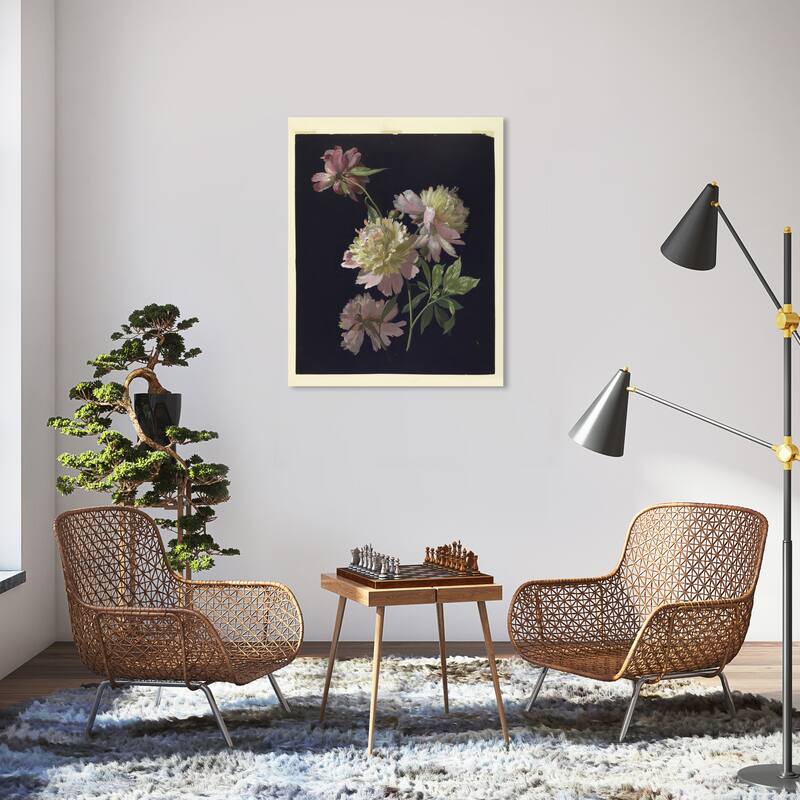 Wynwood Studio Canvas Floral and Botanical Flower Study Peonies Pink and Light Pink Traditional Wall Art Canvas Print - 36 x 30