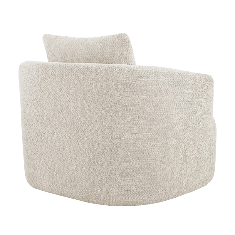 Chenille Swivel Accent Chair with Pillow