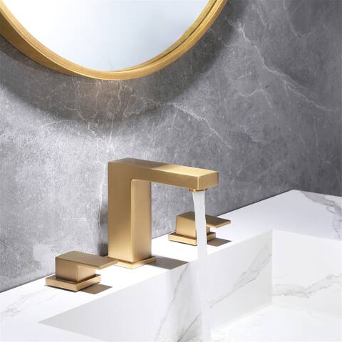 8 in. Widespread Bathroom Faucet 3 Hole Bathroom Sink Faucets Double Handle Modern Basin Vanity Taps