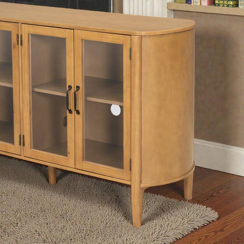 58'' Modern Storage Cabinet with 4 Doors, Large Sideboard with Adjustable Shelves for Entryway, Living Room or Dining Room