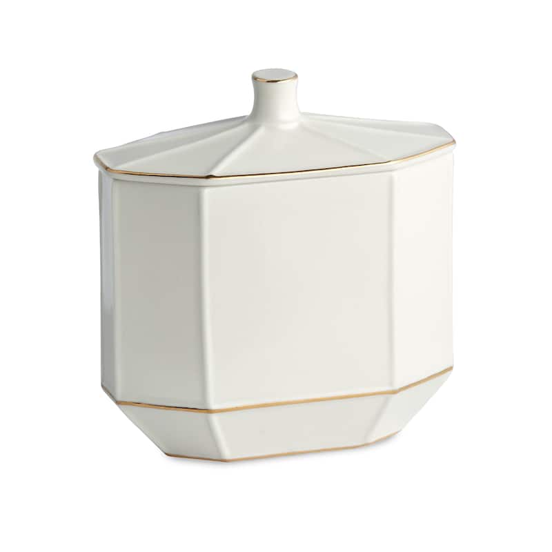 Kassatex St Honore Bath Accessory Collection - Cotton Jar - Cotton Jar