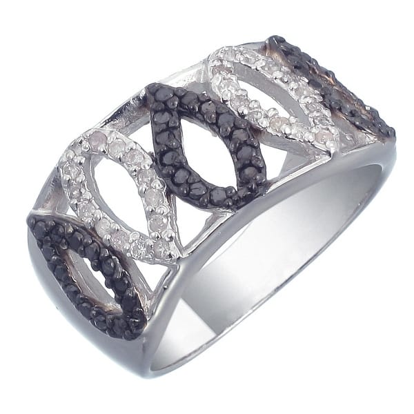 Sterling Silver Round Blue Diamond Double Star Ring 0.15 Cttw Sterling Silver Round Blue Diamond Double Star Ring 0.15 Cttw