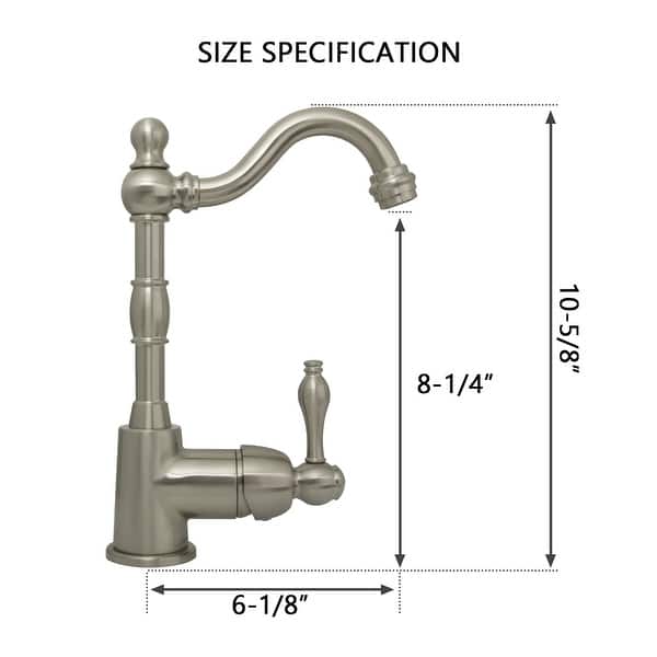 dimension image slide 4 of 8, One-Handle Widespread Kitchen Bar Faucet