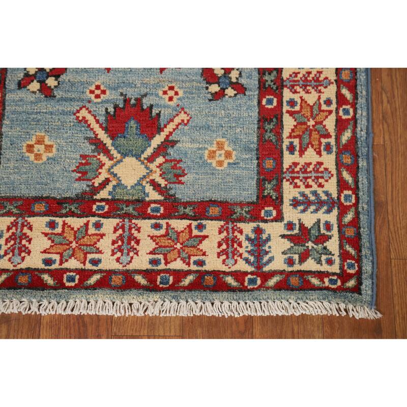 Blue Kazak Oriental Accent Foyer Rug Hand-Knotted Wool Carpet - 2'0"x 3'0"
