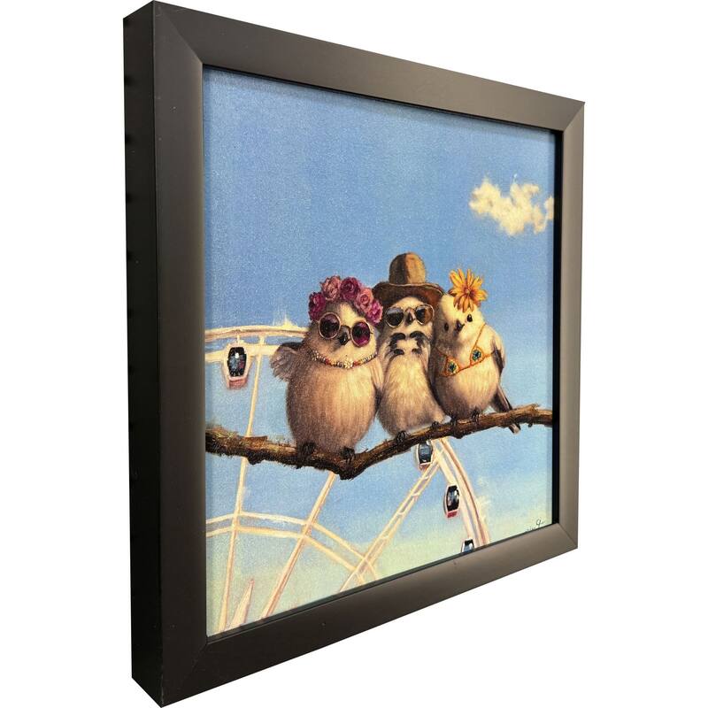 HomeRoots Bird Trio Black Framed Wall Art