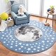 preview thumbnail 35 of 61, SAFAVIEH Carousel Kids Atsumi Moon Rug 3' Round - Light Blue/Grey