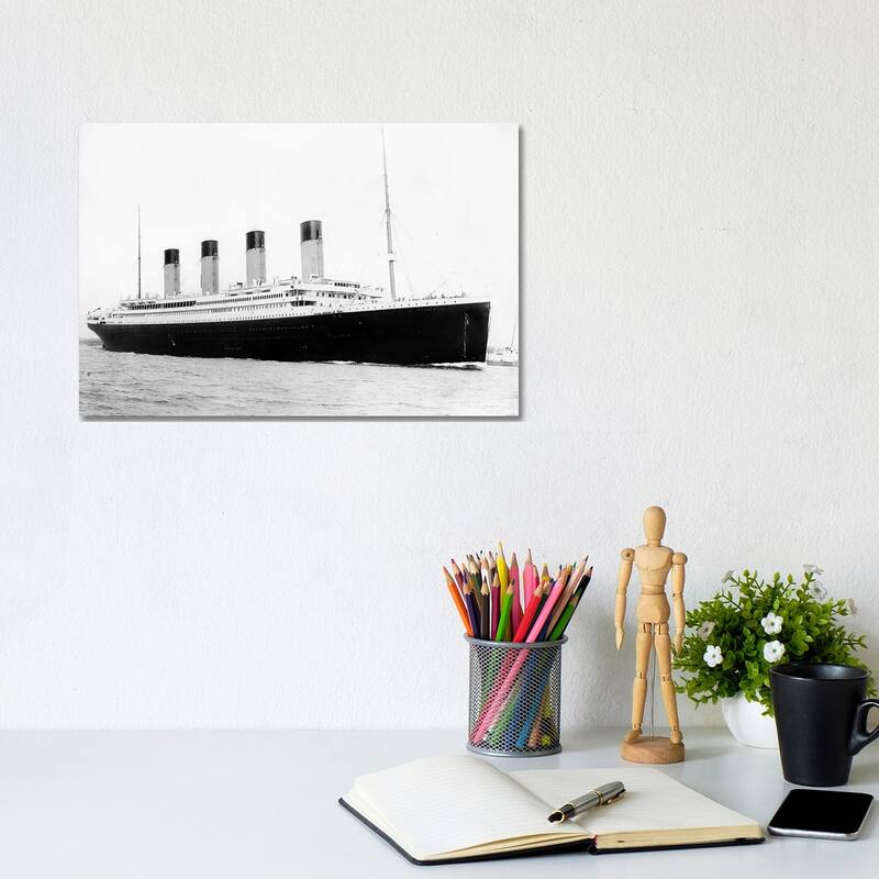 iCanvas "Photo Of RMS Titanic Departing Southampton" by John Parrot Canvas Print - 8x12x0.75