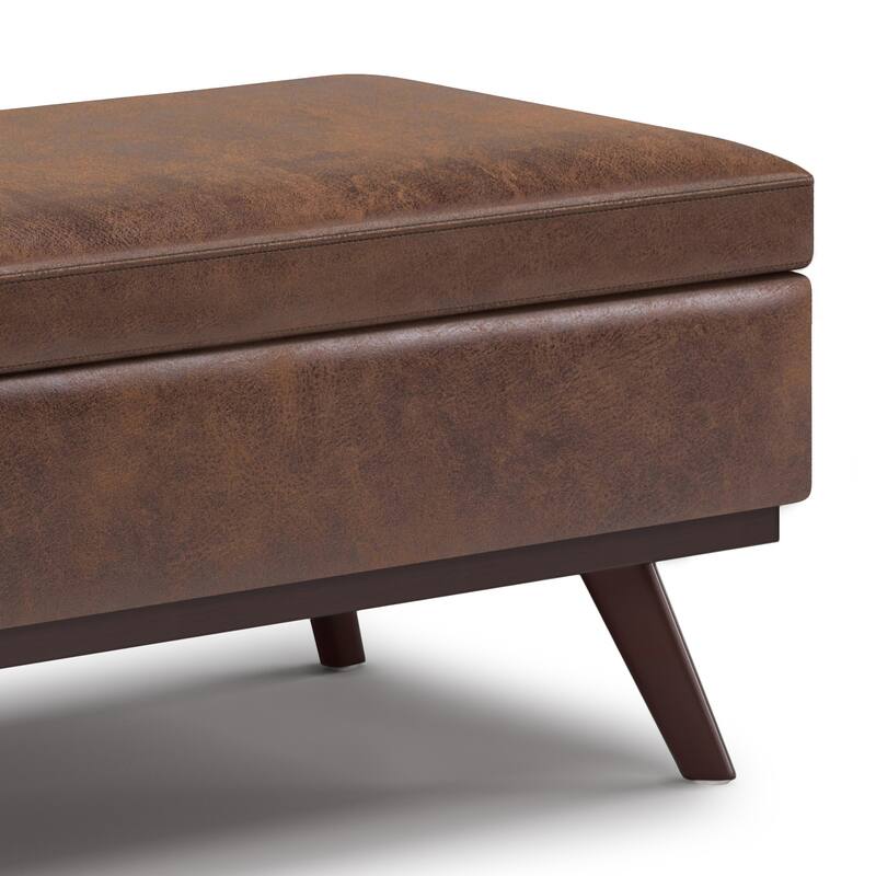 WYNDENHALL Ethan 42 inch Wide Mid Century Modern Rectangle Table Ottoman