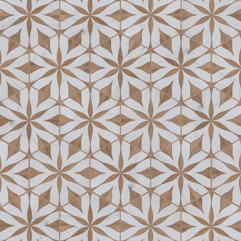 Merola Tile Llama Flower Loire Noce 8-5/8" x 9-7/8" Porcelain Floor and Wall Tile