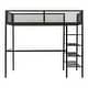 preview thumbnail 1 of 9, Black Modern Twin Loft Bed with Shelves & Workstation - Multi-Functional Black - Twin