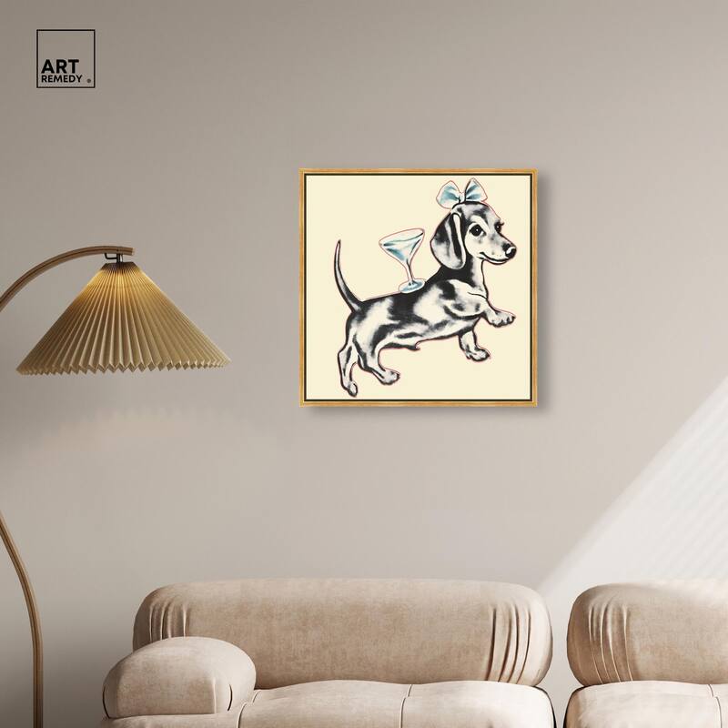 Martini Pup II Canvas by Art Remedy