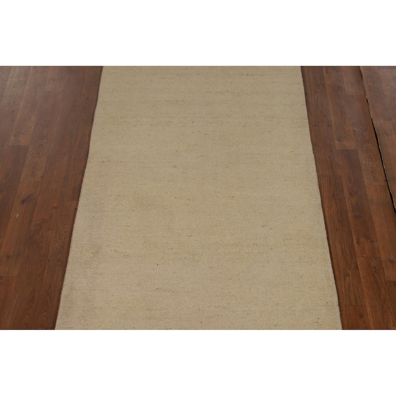 Modern Gabbeh Runner Rug Hand-Knotted Wool Carpet - 3'0"x 9'8"