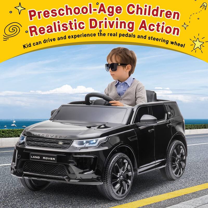Ride on Cars for Kid 4-8, 12V Licensed Land Rover - Black