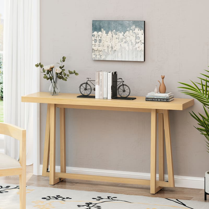 Anmytek Light Wood Console Table A Frame Legs Minimalist Entryway Dining Outdoor Patio Table