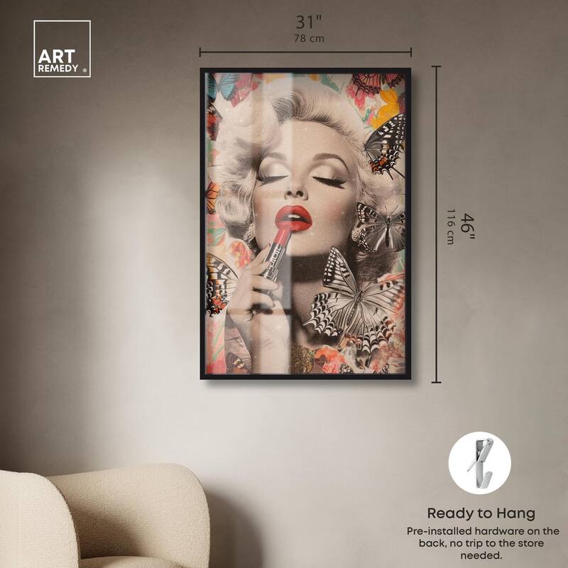 Iconic Lady Butterfly Collage Shadowbox by Art Remedy